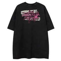 Y2K Spider Letter Printed T-Shirt