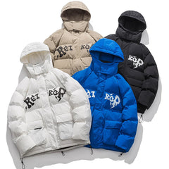 Letter Graphic Puffer Jacket