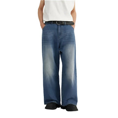 Classic Washed Denim Blue Jeans