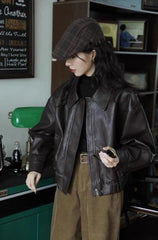 Luxury Women's Zipper Leather Jacket