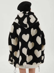 Cute Hearts Fur Jacket