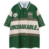 Letter Patchwork Oversized Shirt