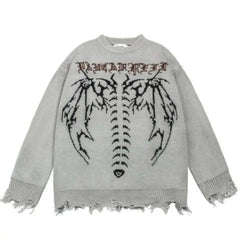 Harajuku Angel Back Long Sleeve Sweater