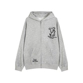 Good Puppy Embroidery Zipper Hoodie