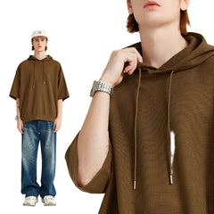 Soft Touch Waffle Hooded Oversized T-Shirt