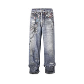 Y2K Chain Frayed Jeans