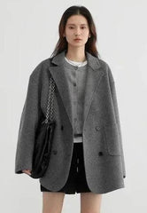 Casual Double-Breasted Women's Coat