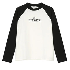 Autumn Patch Letter Print T-Shirt