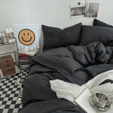 Solid Color Duvet Cover Set Single Double King Size Quilt Cover Set Bed Hotel Home Skin Friendly Fabric Bedding Sets