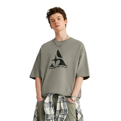Gothic Textured Printed Oversized T-Shirt