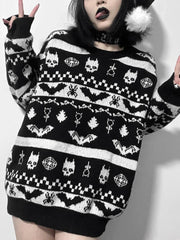 Bats And Skulls Spooky Sweater