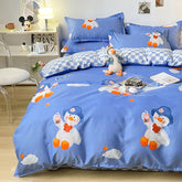 Grey Bedding Set Solid Color Boys Flat Sheet Duvet Cover No Filling Pillowcase Bed Queen Twin Bed Sheet Cute Kawaii