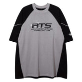 Retro Letter Printed Sports Loose T-Shirt