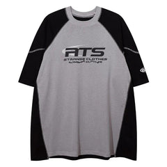 Retro Letter Printed Sports Loose T-Shirt