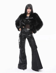 Black Wide Leg Cargo Pant