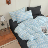Vintage Style Plaid Bedding Sets 2025 New Soft Bed Sheet Set Woman Duvet Cover For Girls With Pillow Covers Quilt Cover