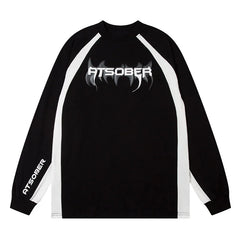 Stripped Letter Printed Sweatshirt