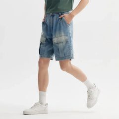 Retro Distressed Cropped Denim Short