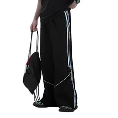 Retro Side Splicing Wide-Leg Pant
