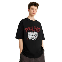 Gothic Facial Expression Graphic T-Shirt