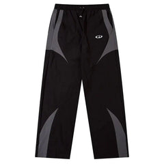 Vintage Black Gray Patchwork Pants