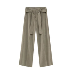 Casual Solid Pant With Ribbon