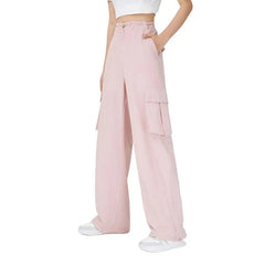 Casual Solid Wide Leg Cargo Pant