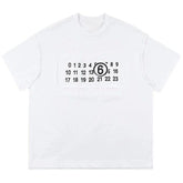 NUMBERS Print Gothic T-Shirt