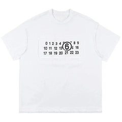 NUMBERS Print Gothic T-Shirt