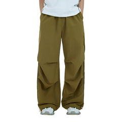 Side Zipper Wide-leg Parachute Cargo Pants