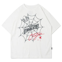 Y2K Spider Web Letter Printed T-Shirt