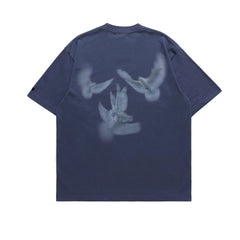 Gothic Pigeon Graphic Oversized T-Shirt