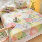 Purple Flower Bed Sheets Single/Queen/King Size Fitted Bed Sheet with Elastic Band drap de lit High Quality Mattress Cover 180