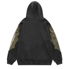 Y2K Skeleton Bones 3D Patchwork Hoodie
