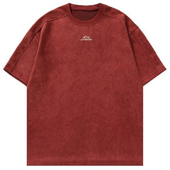 Casual Vintage Suede Oversized T-Shirt