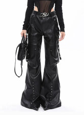 Black Wide Leg Cargo Pant