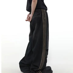 Y2K Stripe Wave Baggy Jeans