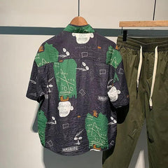 Vintage Graffiti Short-Sleeved Shirt