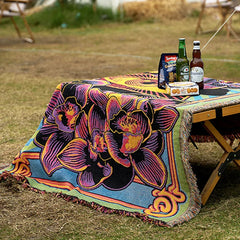 Leaves Floral Blankets for Bed Linen Cotton Throw Blankets Creative Interesting Outdoor Camping Picnic Mat Aesthetic Blanket