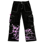 Y2K Printed Cargo Jeans