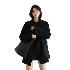 Solid Blend Wool Women's Coat