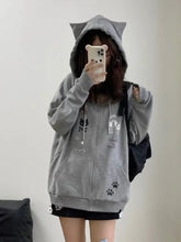 Y2K Kitty Paw Print Hoodie