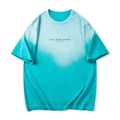 "YOU ARE WHAT" Letter Printed Oversized T-Shirt