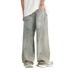 Straight Washed Wide Leg Jeans