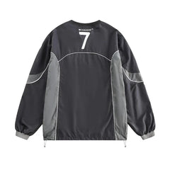 Retro Patchwork Oversized Sweatshirt