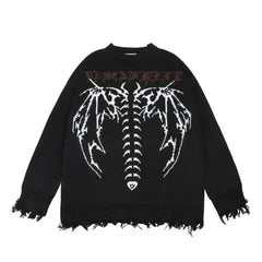 Harajuku Angel Back Long Sleeve Sweater