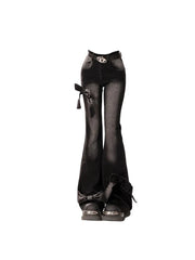 Gothic Bow Flare Jeans