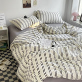 Simple Style Bed Linen Set Skin-friendly Bedsheet Set Pillowcase Brushed Bedclothes Single/Full/Queen/King Size Bedding Set