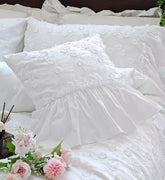 Off White Ruffle Lace Sofa Cushion Cover, Pillowcase, Decorative, Luxury, Home Decor