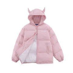 Devil's Horn Hooded Puffer Jacket